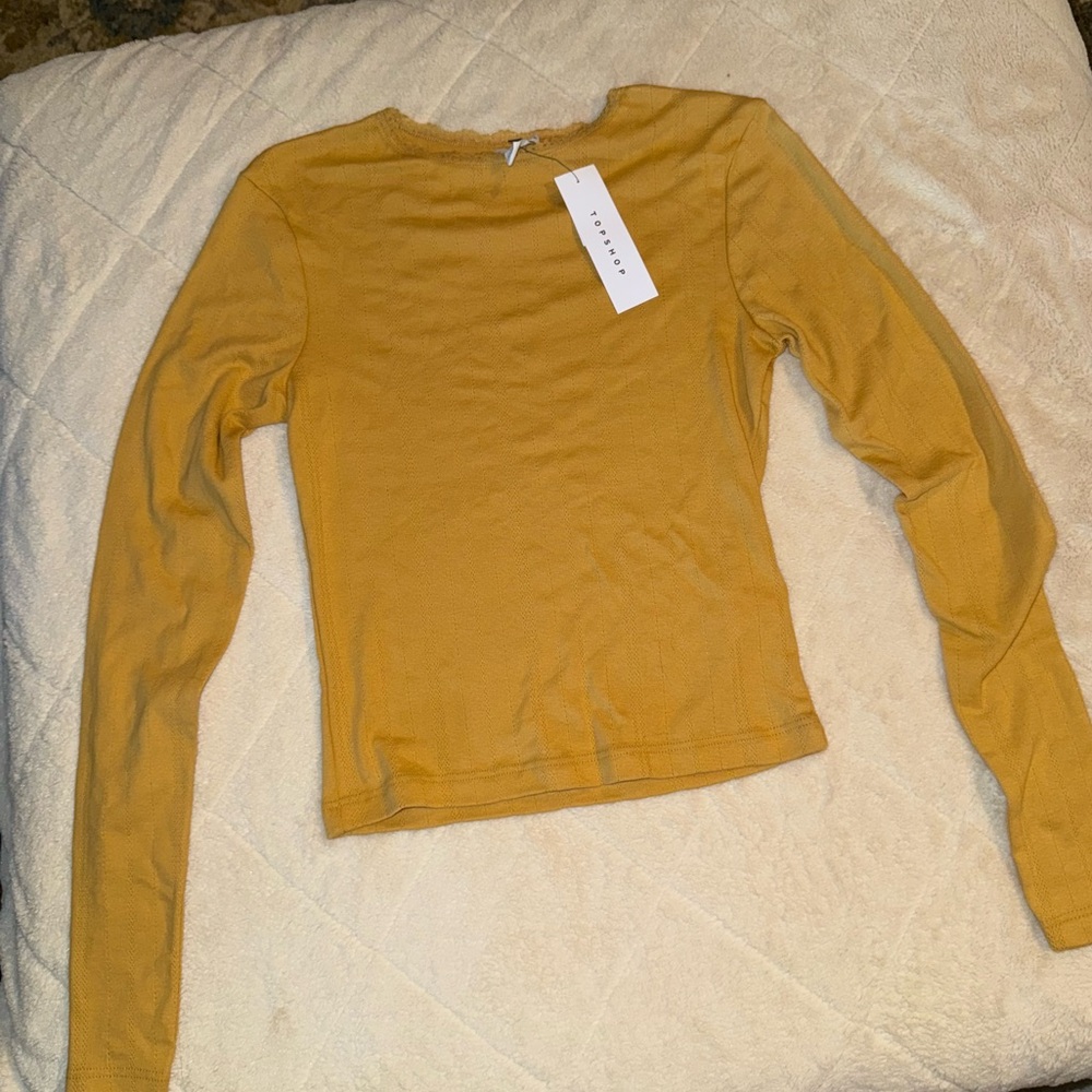 Topshop Golden Long Sleeve Top